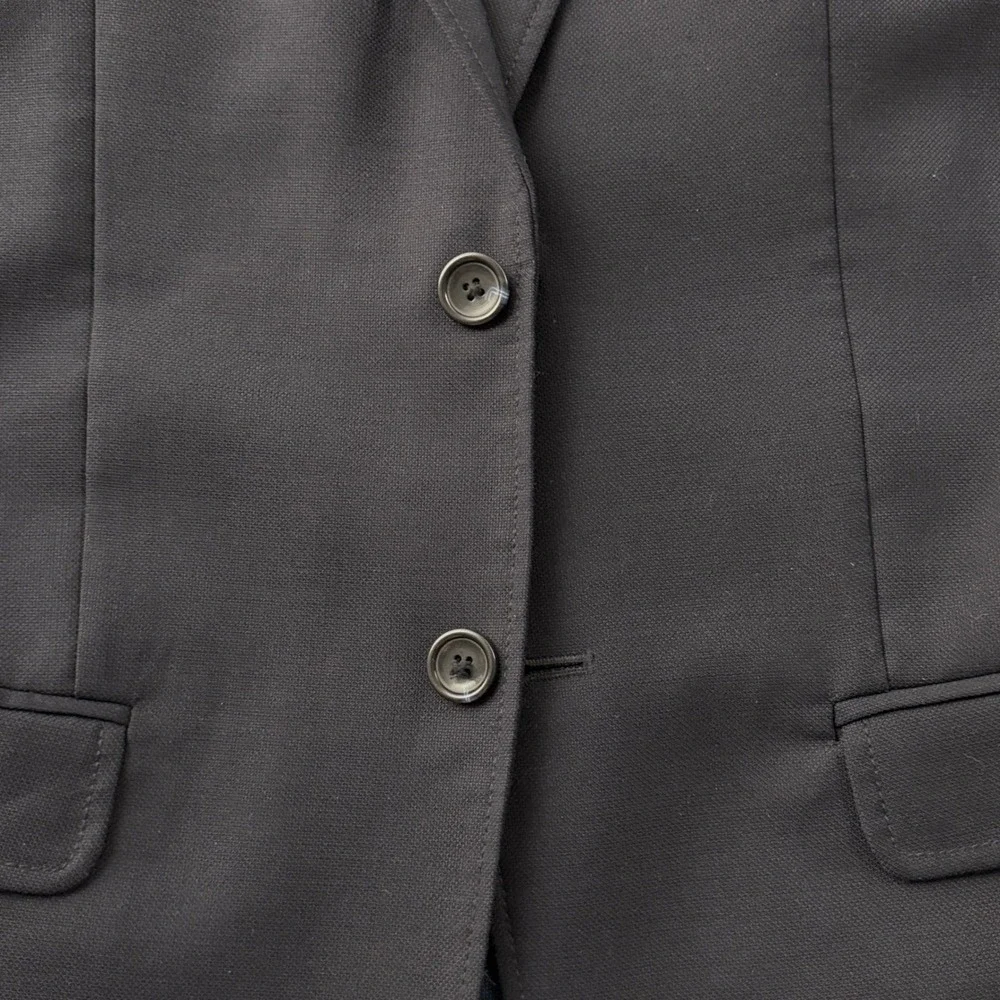 Tommy Hilfiger Mens Black Wool Blend Two Button Blazer Sport Coat 38R 78E5365